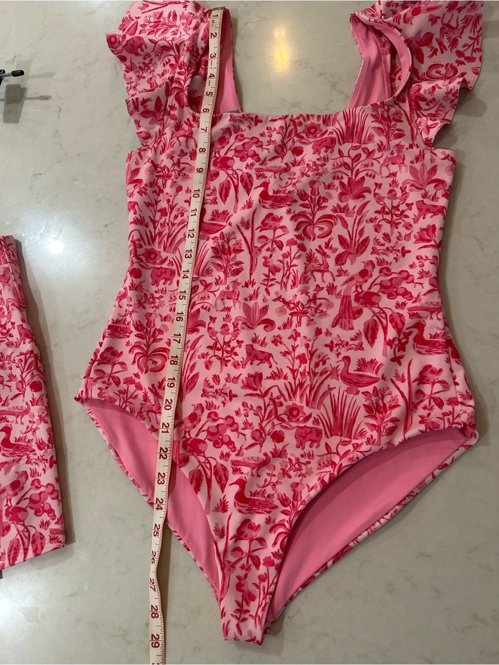 EUC Hill House Palm Beach Pink Sherwood Forest Rosie swimsuit & pool skirt M - Picture 4 of 7
